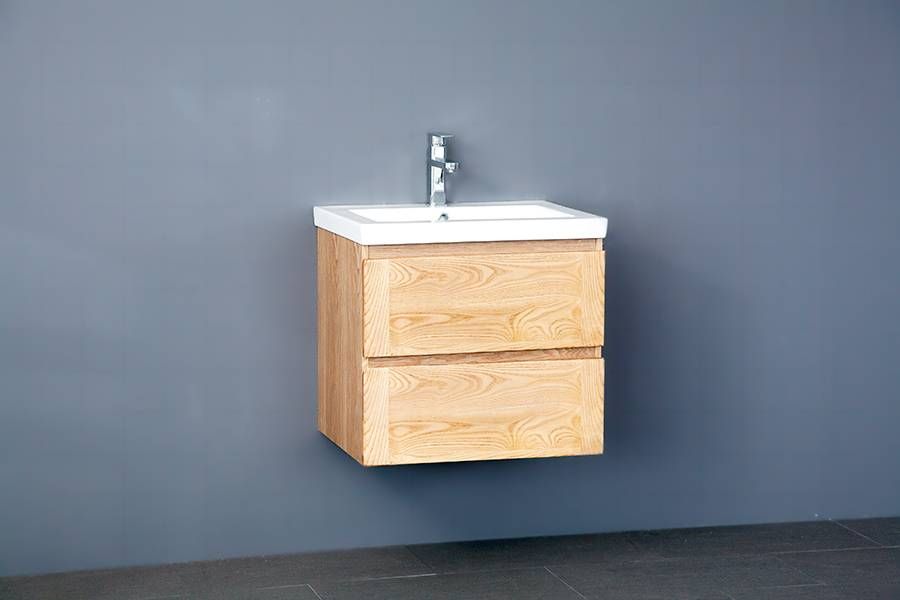 Badkamerplanet Nola Wood Eiken Badkamermeubel 60 cm met Spiegel