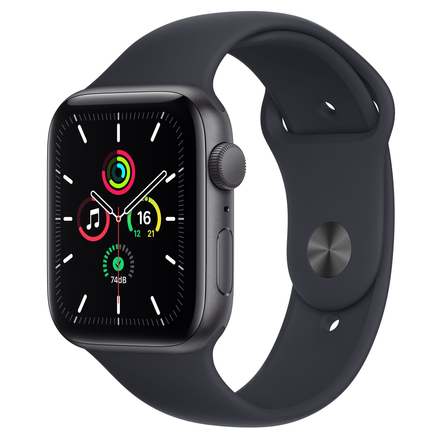 Apple Watch SE (2021) 44mm - Space Gray Aluminum Case with Gray Sport Band