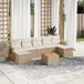 Prolenta Maison Exclusive - 8-delige tuinmeubelset met sofa en kussens, beige, van polyrotan