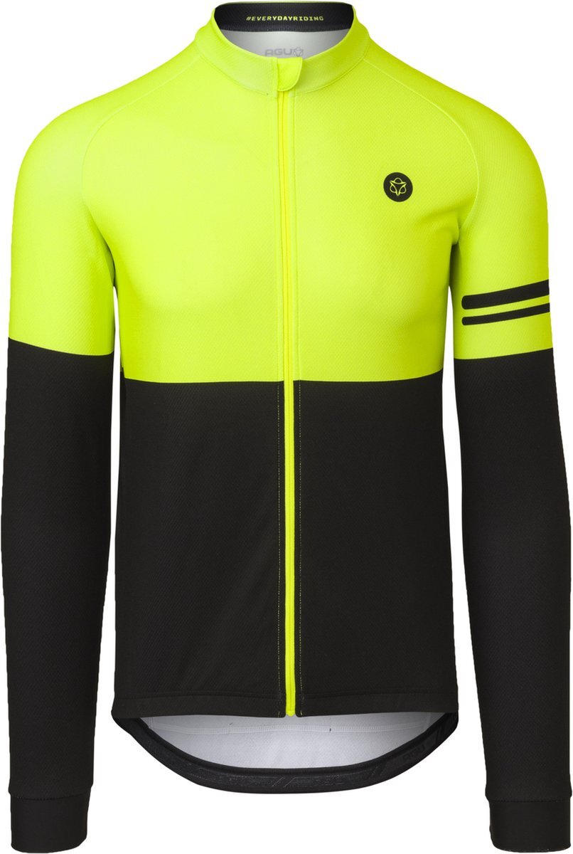 AGU Duo Fietsshirt Lange Mouwen Essential Heren - Black/Yellow - Maat M