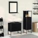 Maison Exclusive - Armoire de salle de bain avec étagères, 3 pièces, noir, bois composite
