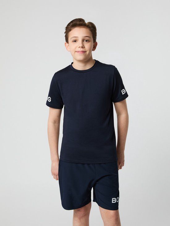 Björn Borg Sportshirt Kinderen Korte Mouw Jongens - Donkerblauw - Maat 134/140