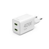 Hama 40W GaN Snellader - 2x USB-C PD/QC - Wit