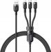 Mcdodo 3-in-1 USB naar USB-C / Lightning / Micro USB-kabel, 1.2 meter, Zwart