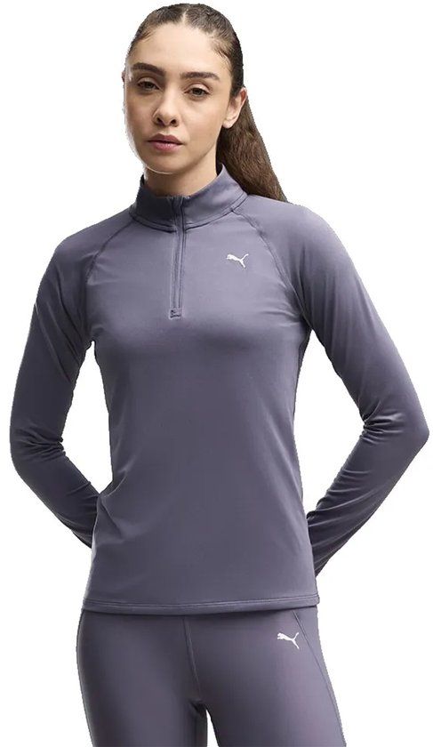Puma Velocity Cloudspun Sweatshirt Met Halve Rits Grijs M Vrouw