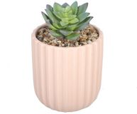 Sleepdown Halo Groene Kunstplant Vetplant Roze Textuur Pot voor Thuis Kantoor Badkamer Decoratie Interieur Decor Esthetiek