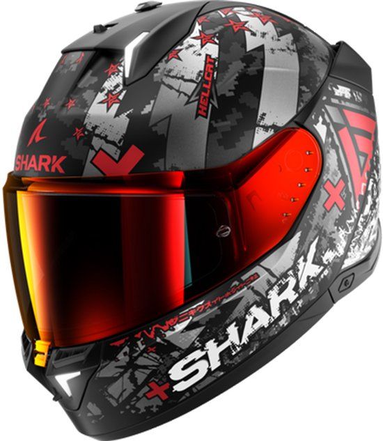 Shark Skwal I3 Hellcat Mat Black Chrom Red Integraalhelm XXL