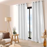 HomeMaison Verduisteringsgordijn zonder draad, Polyester, Wit