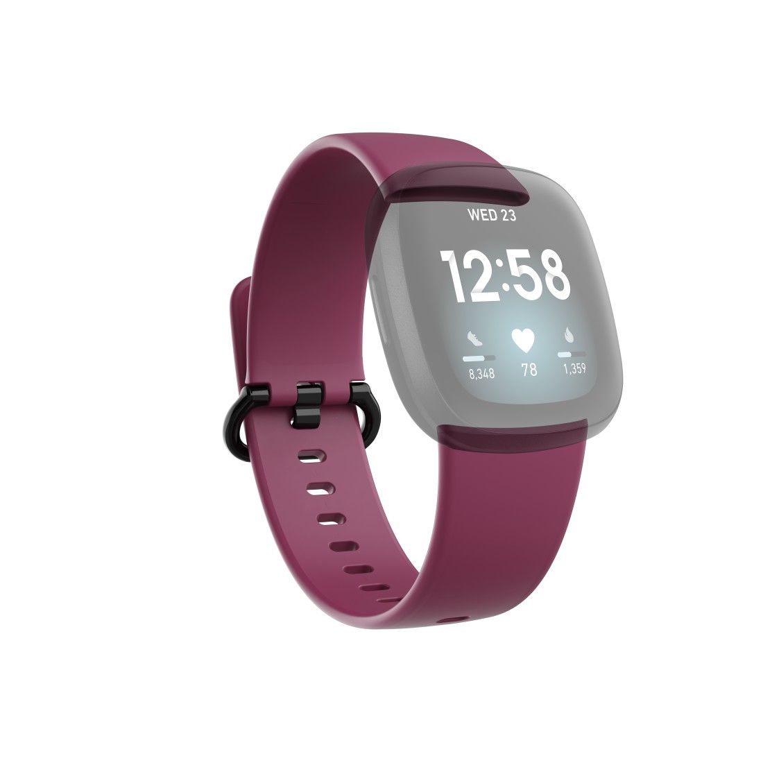 Hama Polsband voor Fitbit Versa3/Sense - Bordeaux rood - TPU