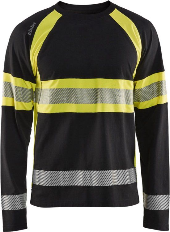 Blaklader High Vis T-shirt lange mouwen 3510-1030 - Zwart/High Vis Geel - XS
