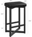 Tabourets de bar, set de 2 - Conception sans dossier - Assises en similicuir (PU) - Cadre en métal avec forme en X - Repose-pieds - Hauteur d'assise 62,5 cm - Noir