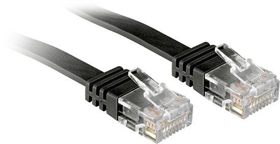 Lindy Cat.6 Flachband-Patchkabel ungeschirmt, schwarz, 2m