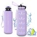 Vikaster Sportdrinkfles, BPA-vrij, 1500 ml, fles met rietje, lekvrij, gemakkelijk te openen, herbruikbare fles, fitnessstudio, hardlopen