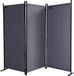 QUICK STAR Paravent, set de 3, cloisons en tissu, 170 x 165 cm, gris