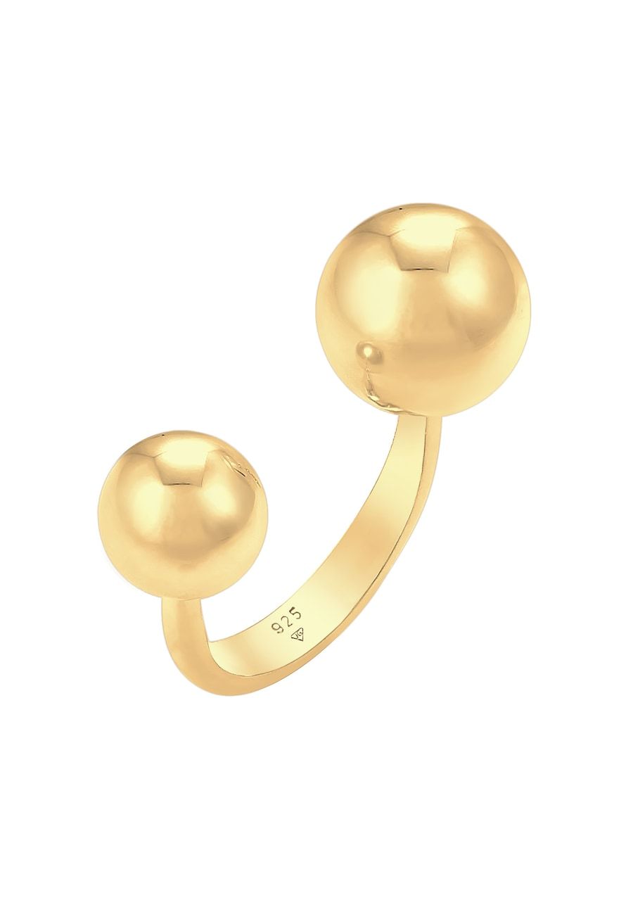 Elli Elli Ring dames bal statement open in 925 sterling zilver verguld