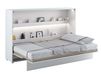 CONCEPTION PRO Lit mural escamotable 120x200 cm blanc/blanc brillant (horizontal) avec matelas