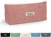 Étui en velours côtelé - Trousse pour filles et adolescentes - École et bureau - Rose