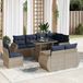 Maison Exclusive - Ensemble de meubles de jardin 9 pièces avec canapé, coussins inclus, gris, en polyrotin et bois d'acacia