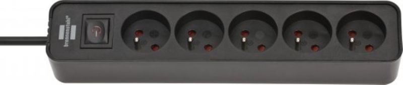 Brennenstuhl Ecolor Stekkerdoos - 5-voudig - Zwart - 3m