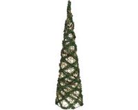Gerimport Kerstverlichting kegel - 60 LEDs - groen - 78 cm - warm wit