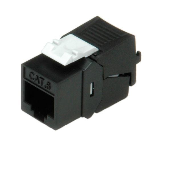 ROLINE Cat.6/Class E Keystone Jack - RJ-45 - unshielded - toolless - black