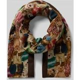 CODELLO Sjaal beige / donkerbruin / groen / lila gemêleerd