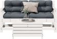 Maison Exclusive - Ensemble de jardin pour 3 personnes avec coussins, blanc, pin massif