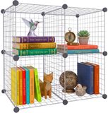 Merkloos Relaxdays Vakkenkast - modulair - 4 vakken - 75x75x37 cm - zilver
