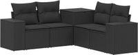 vidaXL Bankstel 5-delig Zwart Poly Rattan en Staal