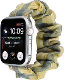 By Qubix Elastisch scrunchie nylon bandje Geel / Blauw Geschikt voor Apple Watch 38mm / 40mm / 41mm / 42mm