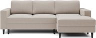 Selsey Nalika - Canapé d'angle avec fonction couchage et espace de rangement - Beige, méridienne droite