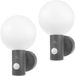 Maclean MCE515 GR - Buiten LED Wandlamp - Met PIR Bewegingssensor - 15W - 1600lm - 4000K - IP65 - Grijs - 2 Stuks