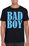 Bellatio Decorations Foute party t-shirt voor heren - Bad Boy - zwart - glitter - carnaval/themafeest S