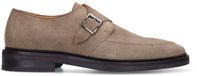 Manfield Heren Taupe Suède Gespschoenen Maat 46