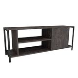 TV-tafel, 100% spaanplaat, melaminecoating, donkerbruin, zwart