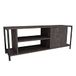 TV-tafel, 100% spaanplaat, melaminecoating, donkerbruin, zwart