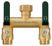 Distributeur d'eau à deux voies en laiton avec long manche