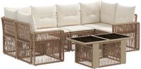 vidaXL Tuinbank Set Beige en Crème Polyrattan