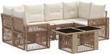 vidaXL Tuinbank Set Beige en Crème Polyrattan