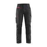 Blåkläder Dames service werkbroek met stretch 7195-1330 - Zwart/Rood - D24