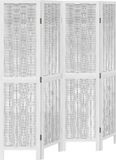 vidaXL Kamerscherm met 4 panelen massief paulowniahout wit