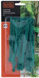 BLACK+DECKER Plantenbinders - 20 Stuks Plantenklemmen - Verstelbare Plantenclips - Kunststof - Groen