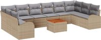 vidaXL Tuinbank Set 2-zits Beige en Lichtgrijs Polyrattan