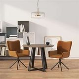 vidaXL Eetkamerstoelen draaibaar 2 st fluweel bruin
