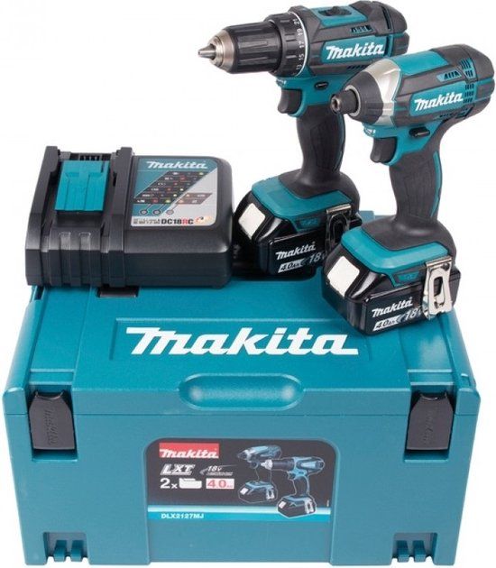 Makita DLX2127MJ 18V Li-Ion accu Boor-schroefmachine DDF482 & Slagschroevendraaier DTD152 Combiset 2x 4.0Ah in Mbox