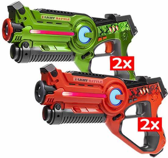 Light Battle 4x lasergun - Lasergame set - 2x groen en 2x oranje