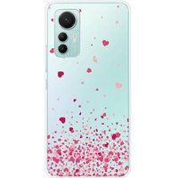 1001 coques Xiaomi Mi 12 Lite Confettis de coeurs rose bedrukt siliconen hoesje