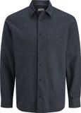 JACK & JONES JREBIKE MELANGE SHIRT LS SN Heren Overhemd Lange Mouw Katoen/Polyester Visgraat Sky Captain XXL