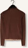 OBJECT Object Objnela Ls O-neck Mesh Top Rep Dames - Shirt - Bruin - Maat L