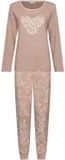 Pastunette Harmony Pyjama Lange Mouw Vrouwen Beige Printopdruk 80% Bio-Katoen/20% Polyester Maat 44